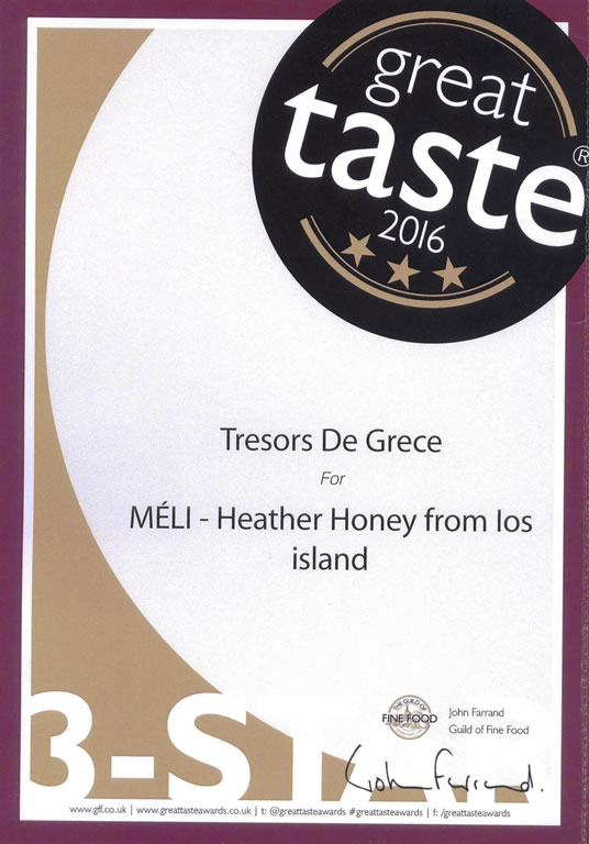 GTA MELI 3star Sept 2016 MELI Heather Honey from Ios GREAT TASTE 3 STARS/TOP50