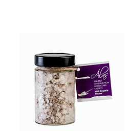 intro 2 alas salt crystals with organic thyme jar b Sea salt crystals from Messolongi, with Organic Thyme jar 160g