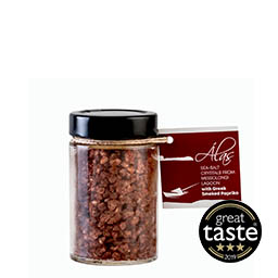 intro 2 alas salt crystals with smoked paprika jar Sea salt crystals from Messolongi with Greek smoked paprika jar 170g