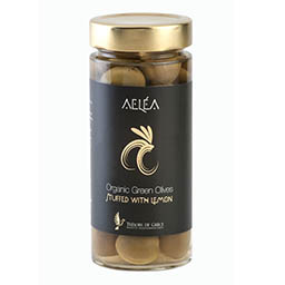 intro aelea organic olives with lemon Organic Green olives with lemon from Evia 170g