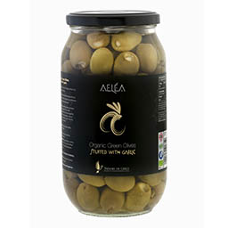 intro organic olives with garlic 600g Organic Green Olives with Garlic 600g